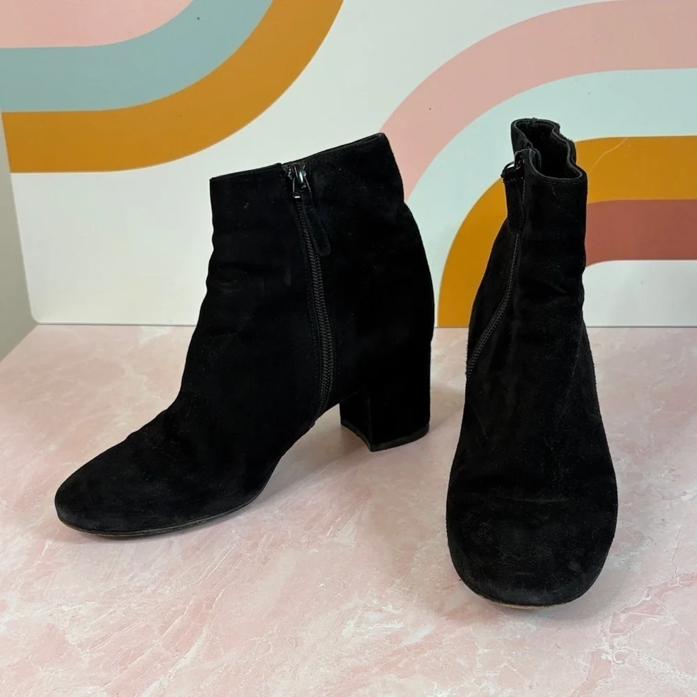 J. Crew Black Suede Ankle Boots
